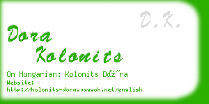 dora kolonits business card